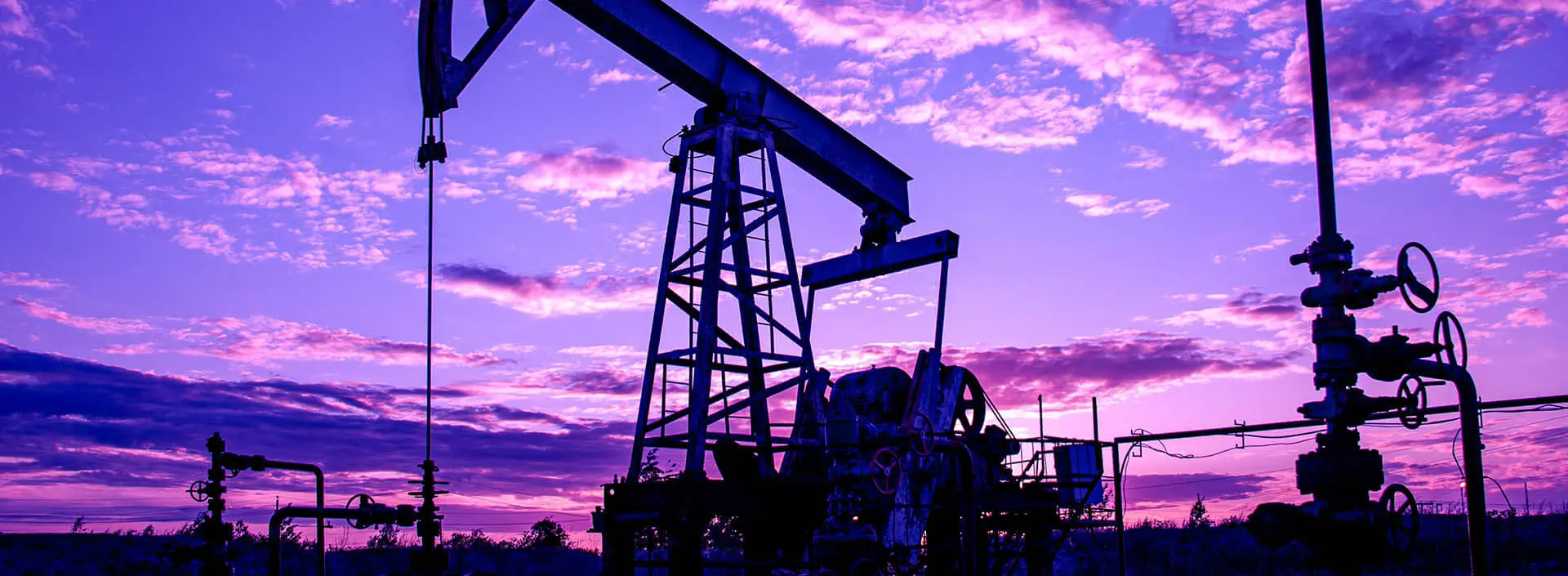 Silhouette of crude oil pump