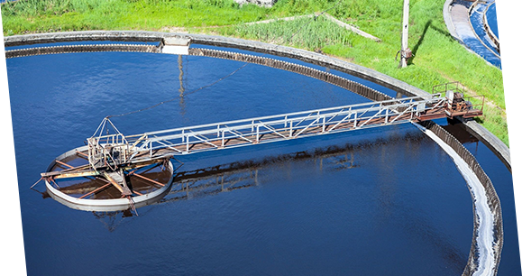 A top view of sewage treatment system