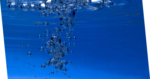 Water bubbles on blue background